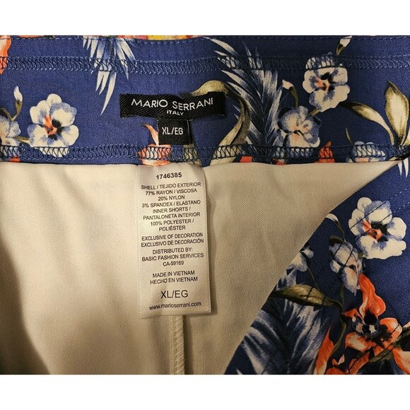 Mario Serrani Womens XL Blue Floral Skort With Built-In Shorts Lightweight & Str - Picture 2 of 9